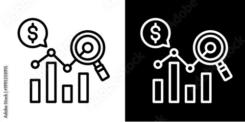 Financial Tracking Icon Set White Style Collection