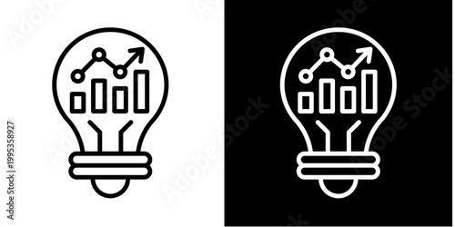 Business Idea Icon Set White Style Collection