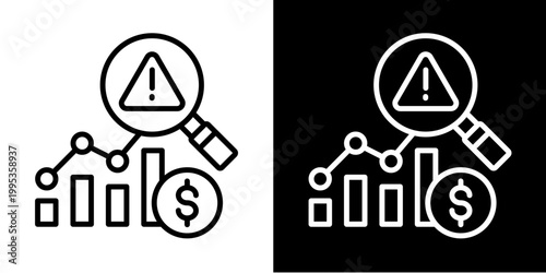 Risk Analysis Icon Set White Style Collection