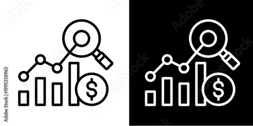 Performance Chart Icon Set White Style Collection