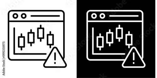 Market Warning Icon Set White Style Collection