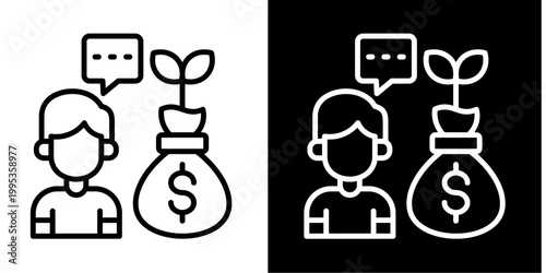 Customer Investment Icon Set White Style Collection