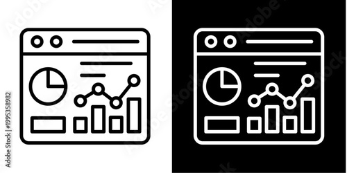 Analytics Dashboard Icon Set White Style Collection