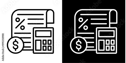 Financial Report Icon Set White Style Collection