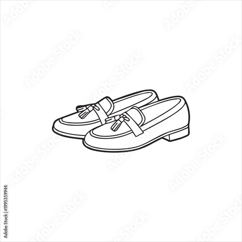 Classic loafer shoes with decorative tassels and buckle