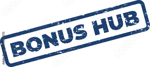 Schilderij op canvas Distressed stamp with bonus hub text, signifying a central point or resource for