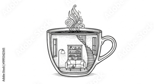 Luxury Interior Mug Black White Design 