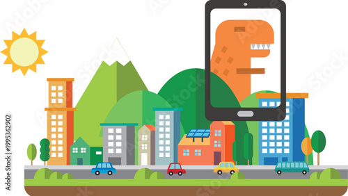 dinosaur colorful illustration