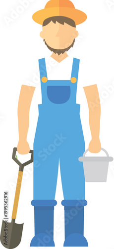 gardener colorful illustration