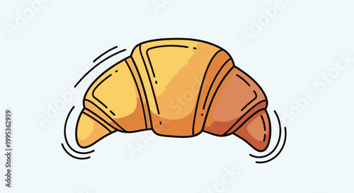 A delightful hand-drawn illustration of a classic golden-brown croissant, perfect for breakfast