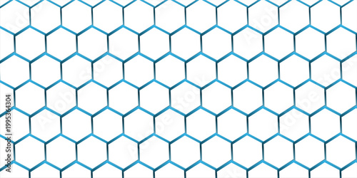 White 3d hexagonal technology vector abstract background. Blue bright energy flashes under hexagon in modern technology futuristic background vector illustration. White honeycomb texture grid.