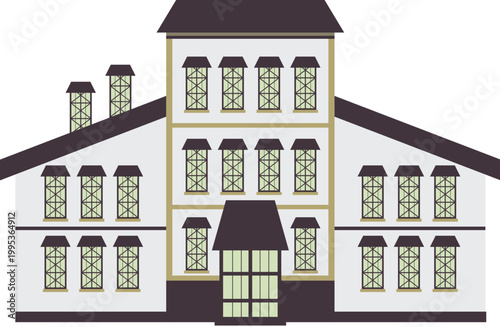 mansion colorful illustration