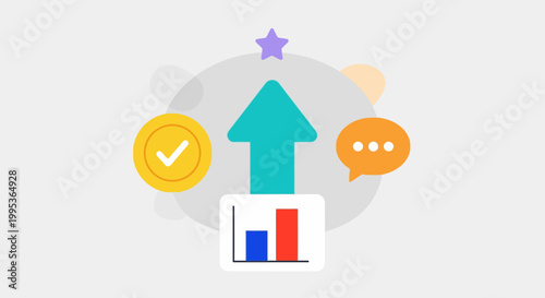 Business Growth Success Arrow Chart.