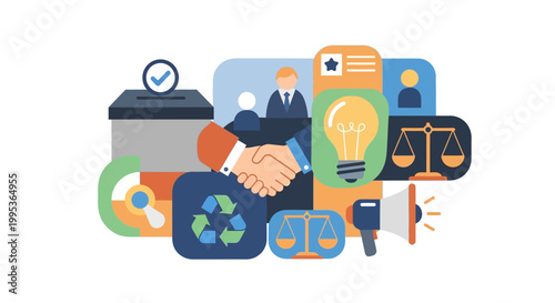 Business partnership and eco friendly concepts.