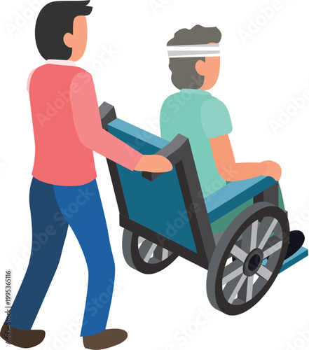 wheelchair colorful illustration