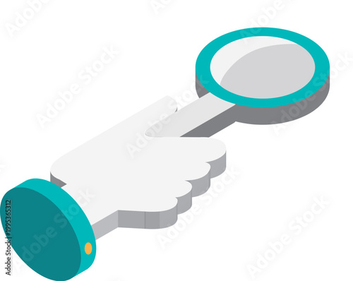 hold magnifier colorful illustration