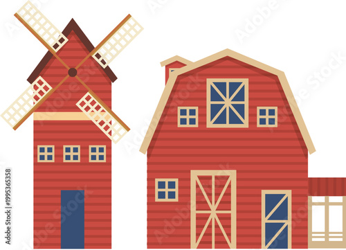 mill colorful illustration