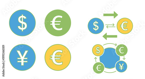 Currency Symbols Exchange Rates Icons.