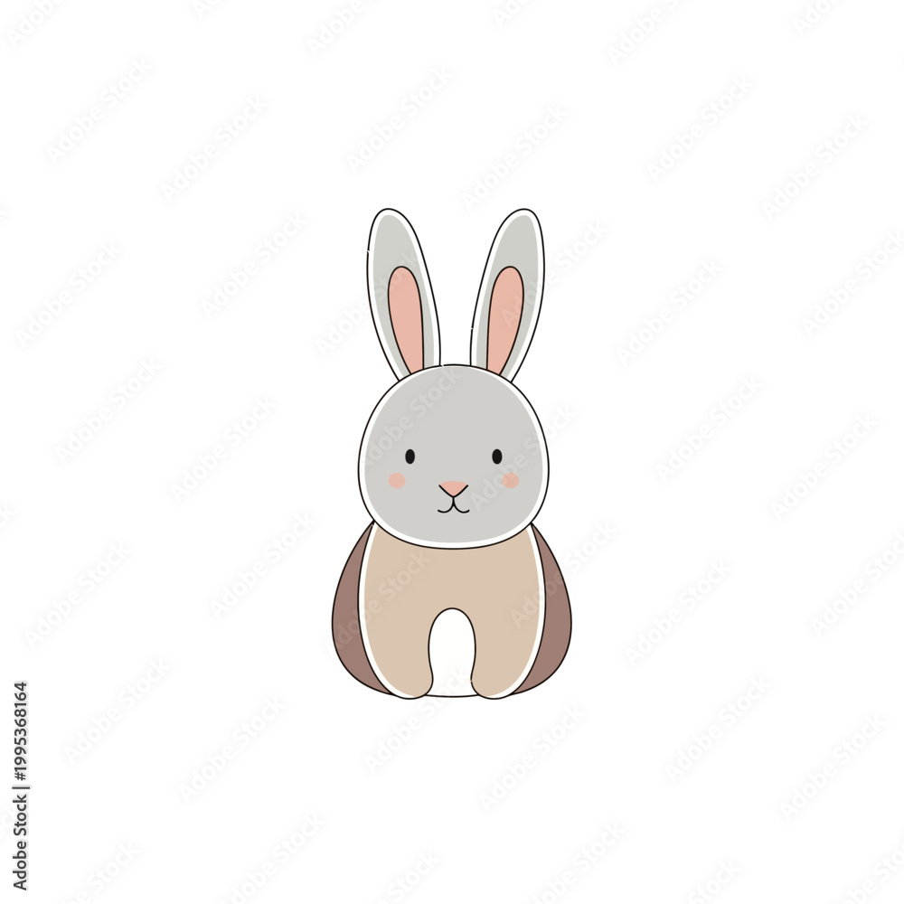 Obraz premium Cute Cartoon Bunny Rabbit Toy.