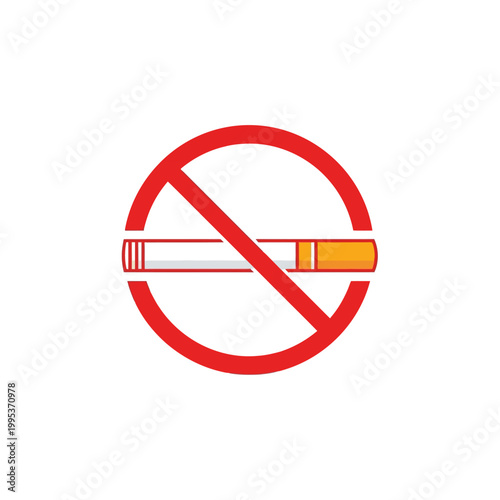A red no smoking sign with a cigarette crossed out, indicating prohibition against smoking.