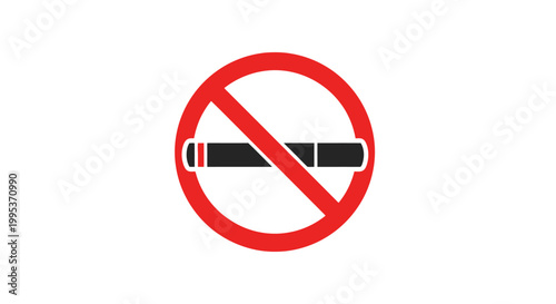 Free Download A clear and prominent no smoking sign with a red circle and a black cigarette crossed out on a white background. - GFXLoad