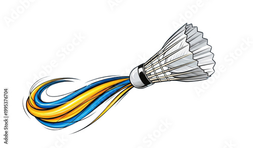 Badminton shuttlecock vector motion speed dynamic sports illustration