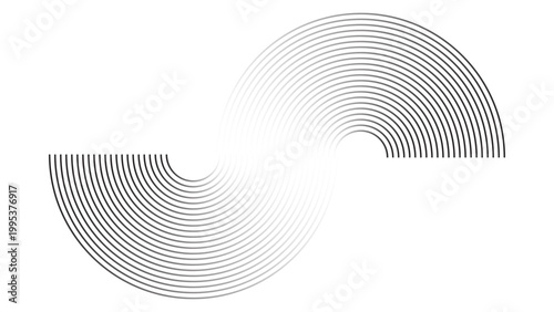 Spiral line abstract background with dynamic swirl motion and minimal monochrome geometric pattern