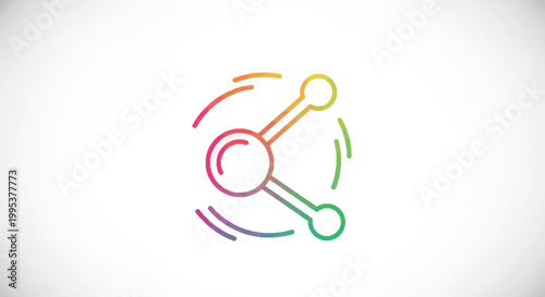 Vibrant digital network sharing symbol depicting global data connection and interactive