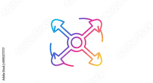 Colorful gradient full screen expand icon design symbolizing digital interface functionality