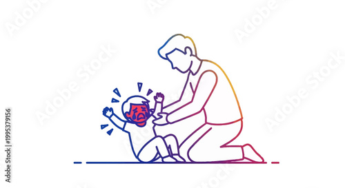 Crying child being comforted by adult illustrating parenting challenges and emotional support
