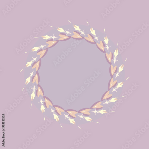 Konstfotografi Wedding dusky mauve wreath circular frame in pale primrose, apricot sorbet, mauv