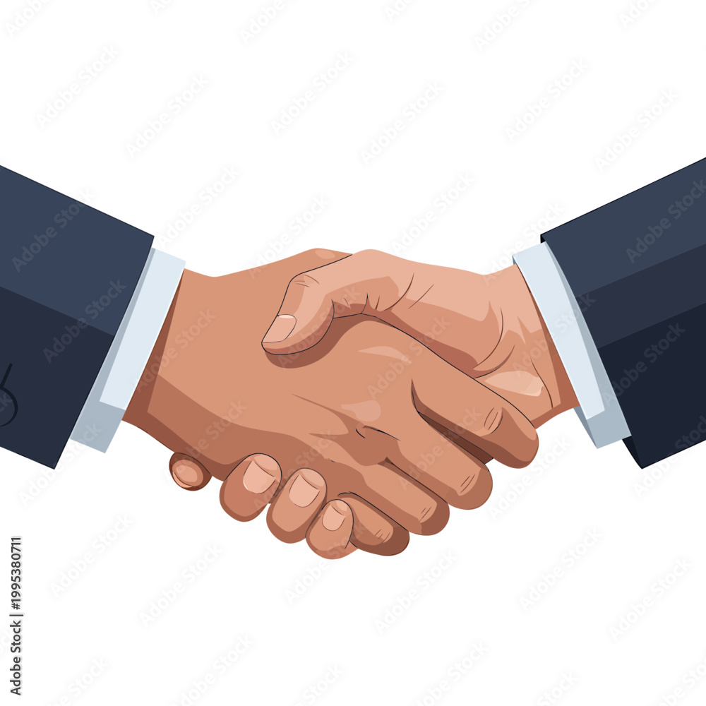 Obraz premium Professional business handshake vector illustration for partnership