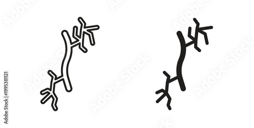 Bild auf Leinwand Human artery icon line style collection. Simple black solid icons