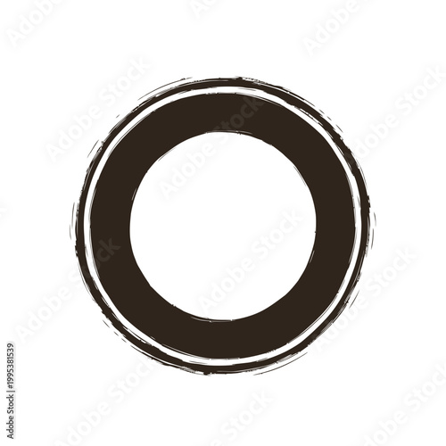 Minimalist black brush stroke circle enso symbol vector illustration