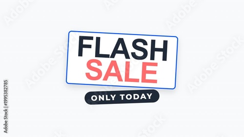 Flash Sale Motion Graphic Banner with Colorful Diagonal Stripes