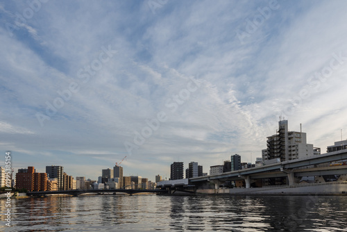 隅田川に架かる橋と街並み