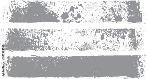 Ink and paint brush strokes with distressed style Vector brush stroke set with rough artistic texture