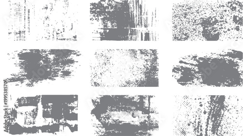 Grunge brush stroke collection with artistic lines Thick paint line texture with abstract brush elements