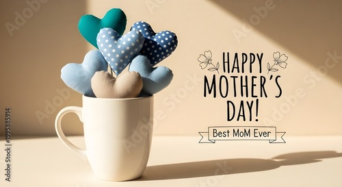 Happy mother's day card with flowers and message