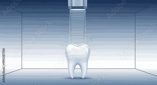 Tooth under vertical scan beam in minimal clinical diagnostic room