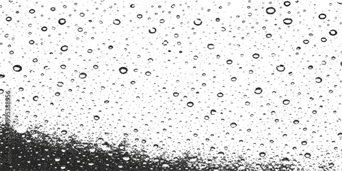 Abstract a close-up image of water droplets on a surface, each bead capturing the light. it feels freshness.