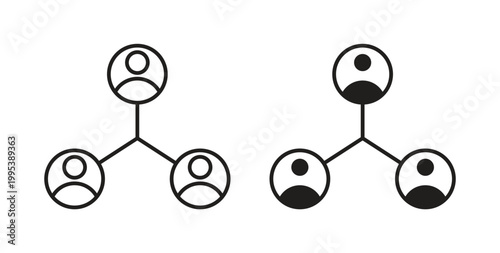 Stakeholders icon design line and solid vector pack on white background