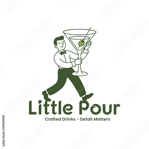 little-pour-bartender-mascot-logo-martini-illustration