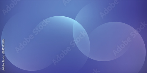 Abstract Blue Bokeh Circles Background With Soft Gradient and Overlapping Translucent Spheres For Design
