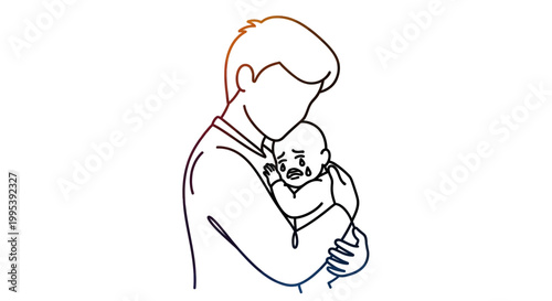 A caring parent comforting their distressed infant with gentle embrace and support during a moment