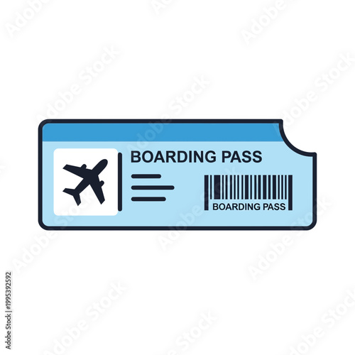 Airplane Boarding Pass Ticket Card.