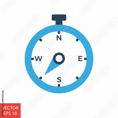 Blue Compass Navigation Tool Instrument.