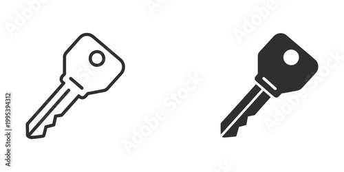 Contrasting visual representation of two differently styled keys side by side
