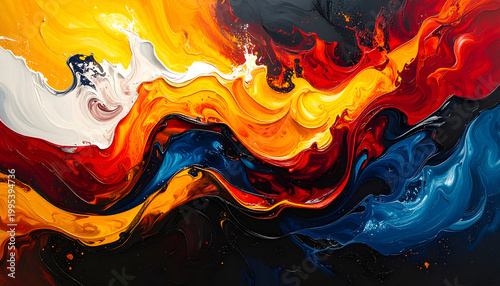 Vibrant Abstract Swirls of Color Exploding in Dynamic Motion.