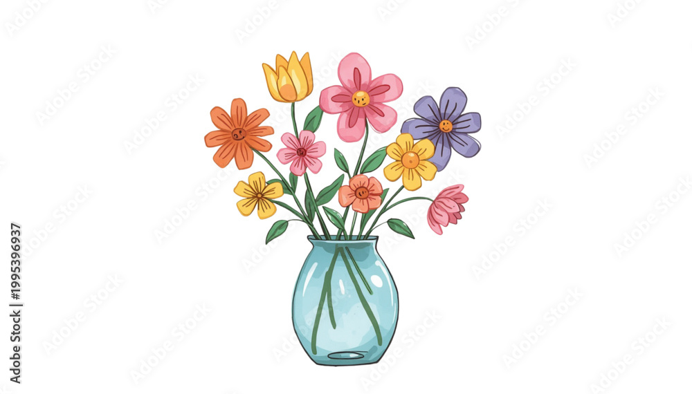 Obraz premium blooming flowers in a glass vase